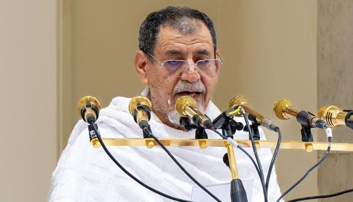 Imam-e-Kaab Sheikh Saleh bin Abdullah bin Humaid delivers Hajj sermon on June 5, 2025. — SPA