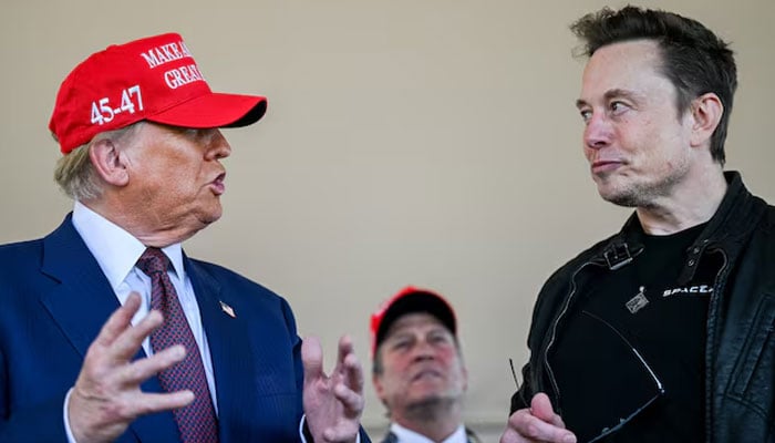 Elon Musk speaks with US President-elect Donald Trump at a viewing of the launch of the sixth test flight of the SpaceX Starship rocket in Brownsville, Texas, US, November 19, 2024. — Reuters