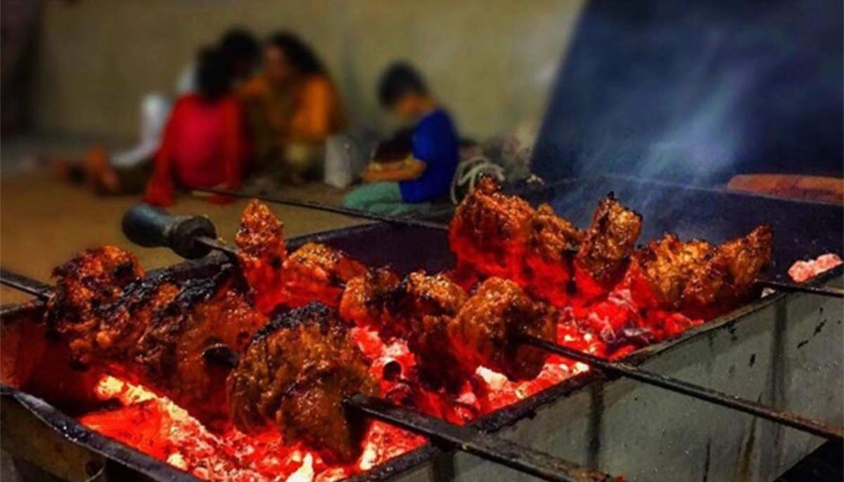 A photograph of meat being barbecued at the occasion of Eid ul Adha. — APP