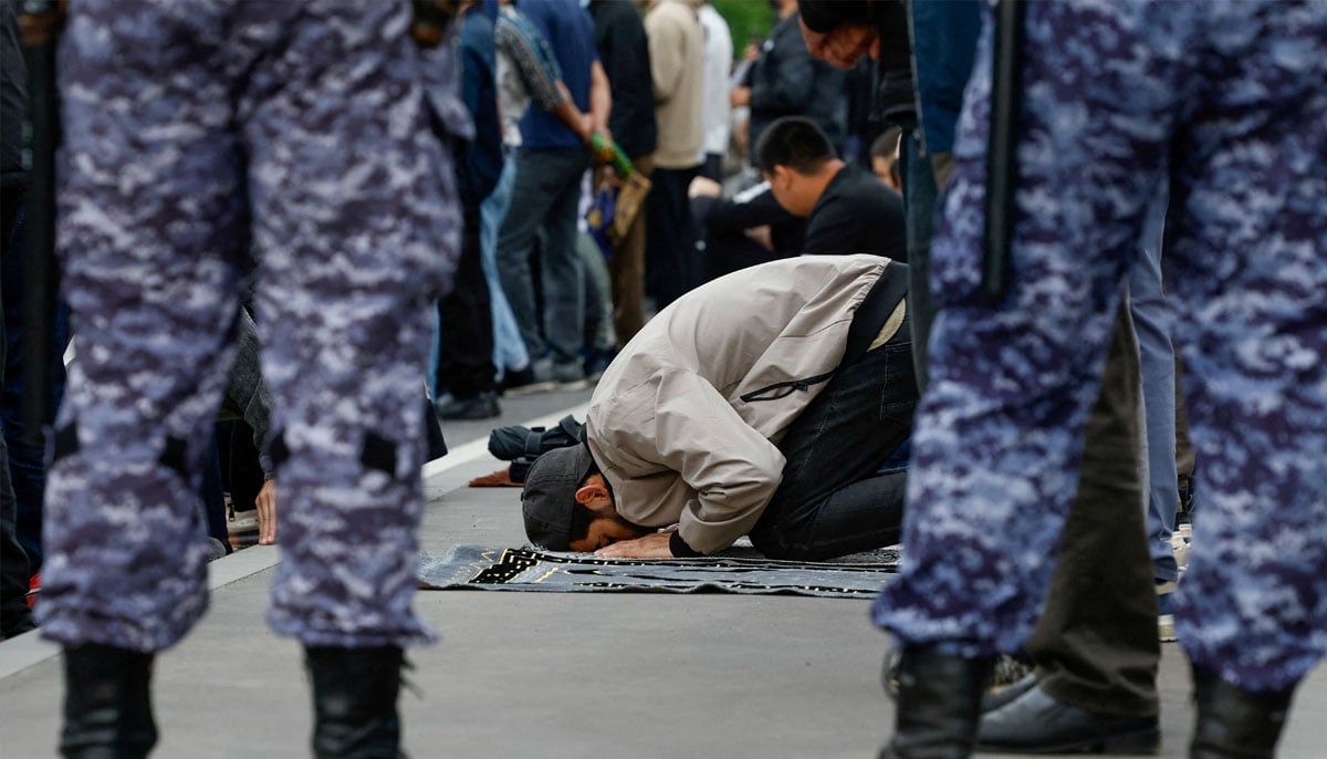 People join Eid ul Adha mass prayer in Moscow, Russia, June 6, 2025. — Reuters