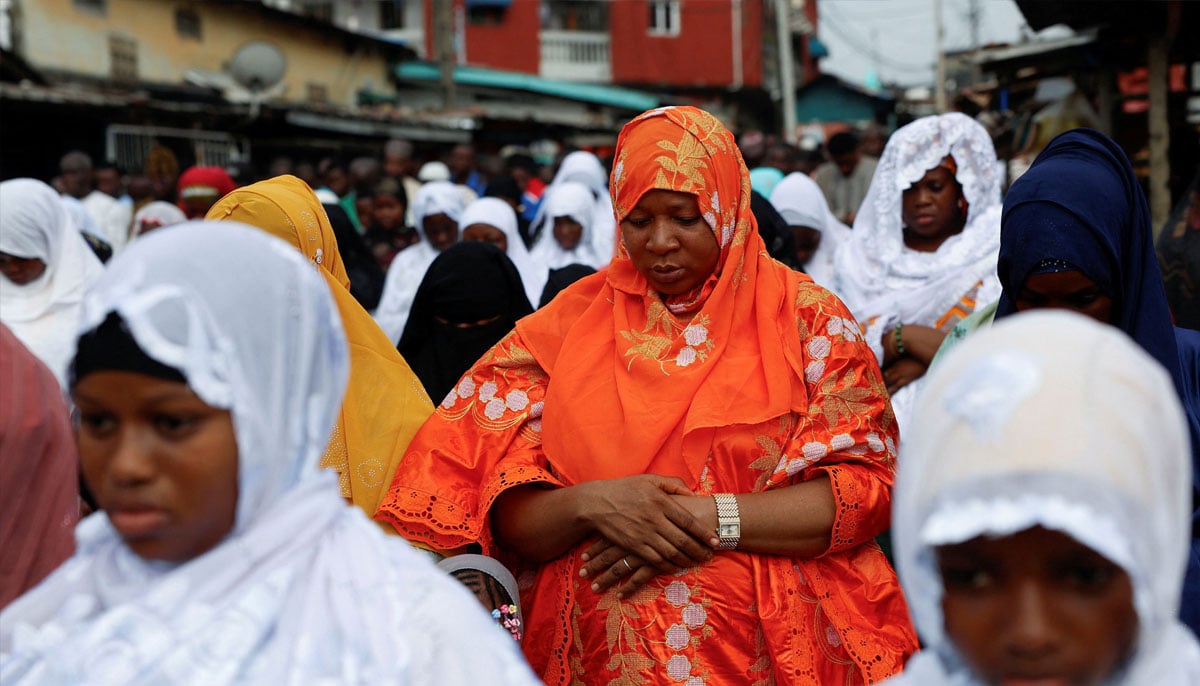 Women offer Eid ul Adha prayer in a street of Adjame, a district of Abidjan, Ivory Coast, June 6, 2025. — Reuters