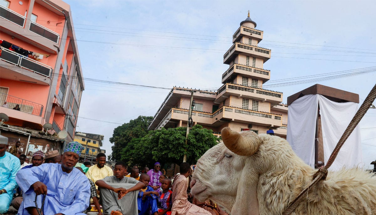 Faithful gather for the prayer marking Eid ul Adha at the Grand Mosque of 220 in Adjame, Abidjan, Ivory Coast, June 6, 2025. — Reuters