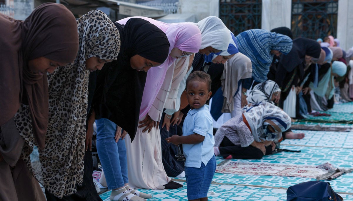 Turkish women take part in Eid ul Adha prayer outside the Ayasofya-i Kebir Camii or Hagia Sophia Grand Mosque in Istanbul, Turkey, June 6, 2025. — Reuters