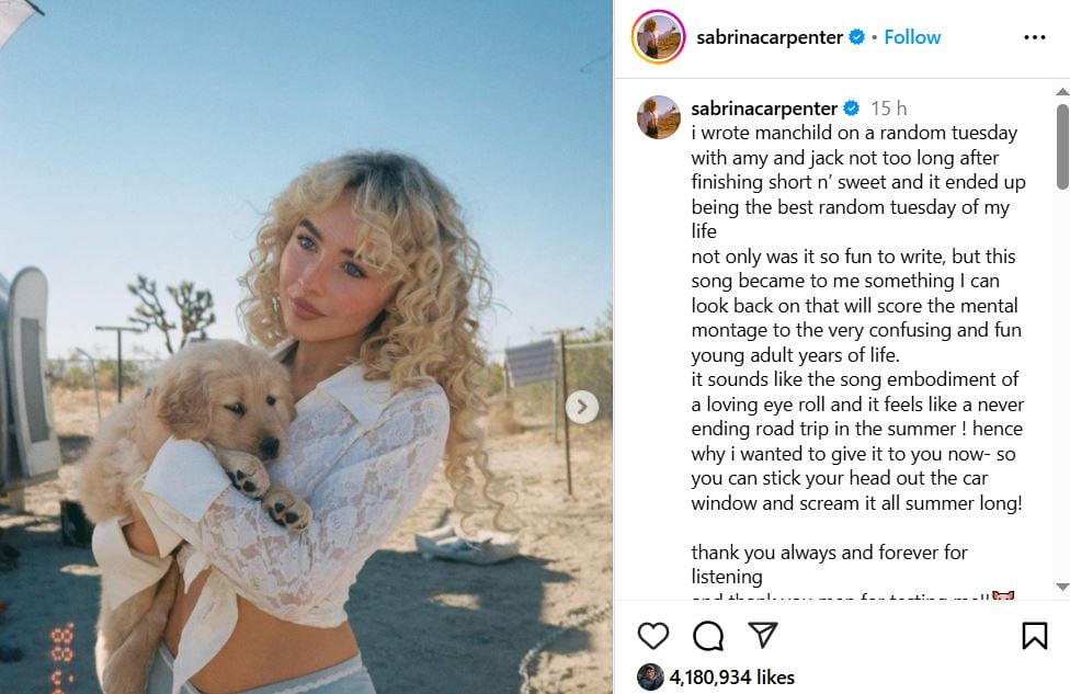 Sabrina Carpenter confirms if ‘Manchild is about Barry Keoghan