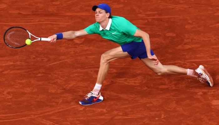 Italys Jannik Sinner in action during his French Open final match against Spains Carlos Alcaraz, Roland Garros, Paris, France, June 8, 2025. — Reuters