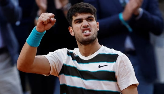 Spains Carlos Alcaraz reacts during his French Open final match against Italys Jannik Sinner, Roland Garros, Paris, France, June 8, 2025. — Reuters