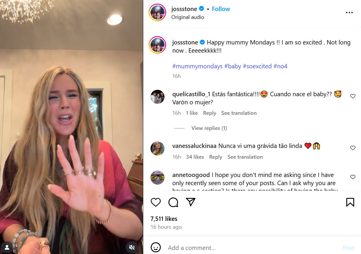 Joss Stone unveils her unorthodox delivery plans