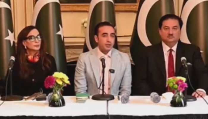 The president of Pakistan Peoples Party (PPP), Bilawal Bhutto Zardari, deals with the press conference at the Pakistani High Commissioner in London, United Kingdom, June 11, 2025.-Screengrab via x / @ pppdigitalpk