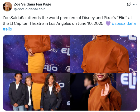 Zoe Saldaña gives a surprising nickname to her Oscar at Elio premiere