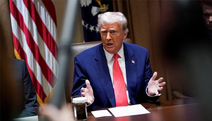 US President Donald Trump attends a cabinet meeting at the White House in Washington, DC, April 10, 2025. — Reuters
