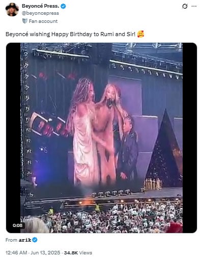Beyonce pulls off sweet surprise for her twins during Cowboy Carter concert