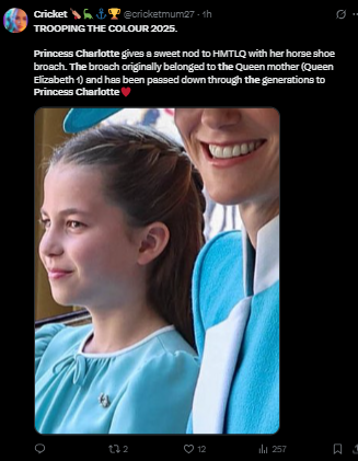 Princess Charlotte pays thoughtful tribute to Queen Elizabeth at Trooping the Colour