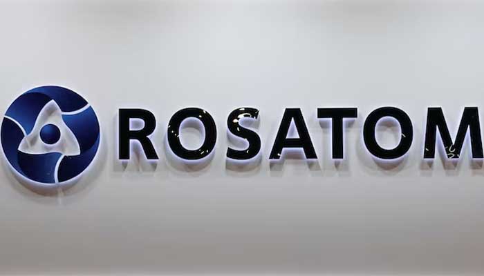 A view shows a board with the logo of Russian atomic energy agency Rosatom at the St. Petersburg International Economic Forum (SPIEF) in Saint Petersburg, Russia June 5, 2024. — Reuters