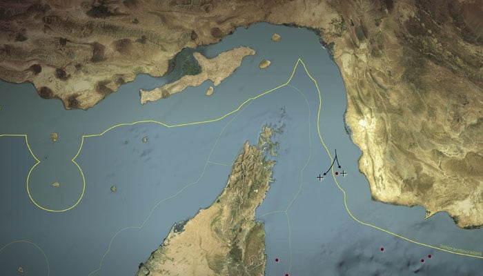 A visual representation of key oil shipping route Strait of Hormuz. — Reuters/File