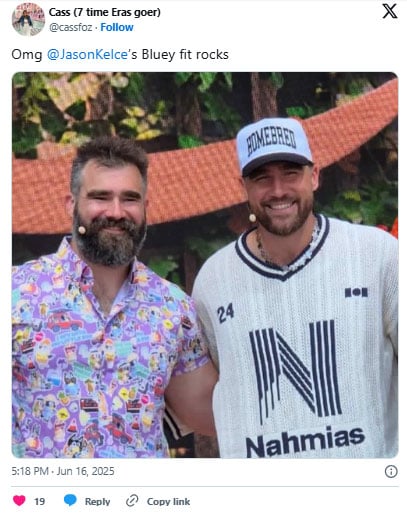 Jason Kelces Fathers Day look wins hearts: ‘My girls would appreciate
