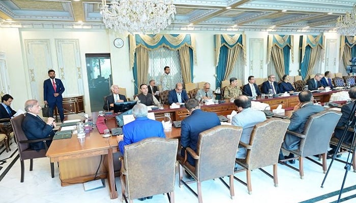 Prime Minister Shehbaz Sharif chairs a meeting in Islamabad on Tuesday to review the Reko Diq project. — PID