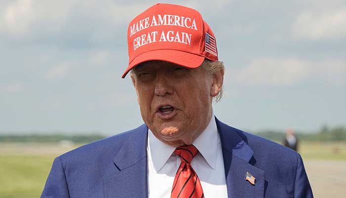 US President Donald Trump talks to reporters upon his arrival at Morristown Municipal Airport in Morristown, New Jersey, US, June 20, 2025. — Reuters