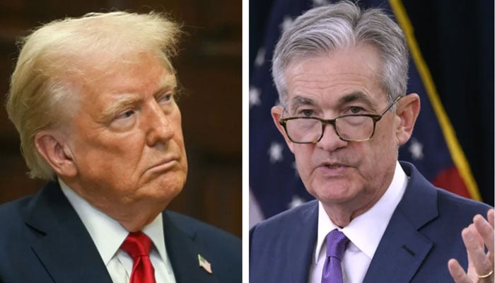 US President Donald Trump, left, and Federal Reserve chairperson Jerome Powell. — AFP/File