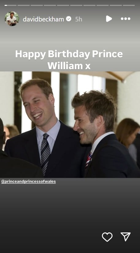 David Beckham shares throwback photos with Prince William