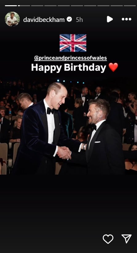 David Beckham shares throwback photos with Prince William