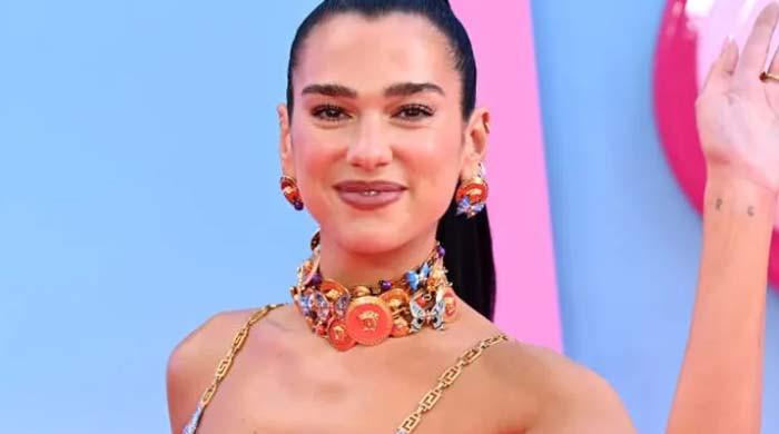 Dua Lipa performing at Wembley