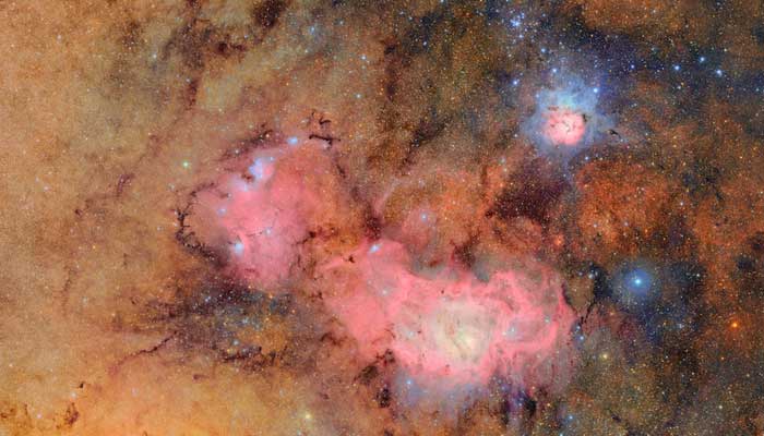 The Trifid Nebula and the Lagoon Nebula -- stellar nurseries within our Milky Way -- are seen in unprecedented detail. — Vera C Rubin Observatory/AFP