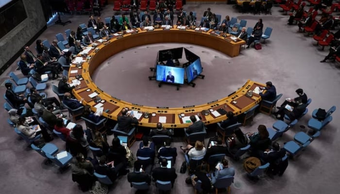 People attend a UN Security Council meeting at the United Nations headquarters in New York City, US, on March 18, 2025. — Reuters