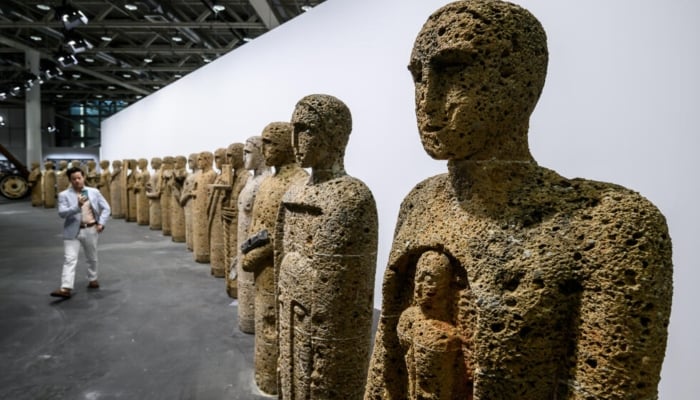 The Unlimited section of Art Basel featured Testimoni by the Italian sculptor, painter and printmaker Mimmo Paladino. — AFP/File