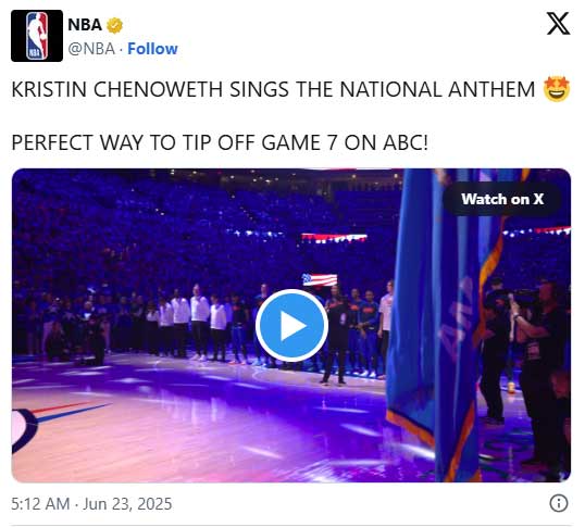 Kristin Chenoweth trolled over national anthem performance