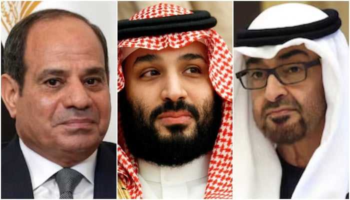 (From left to right) This collage of pictures shows Egyptian President Abdel Fattah al-Sisi, Saudi Arabias Crown Prince Mohammed bin Salman and President of the United Arab Emirates Sheikh Mohamed bin Zayed Al Nahyan. — Reuters