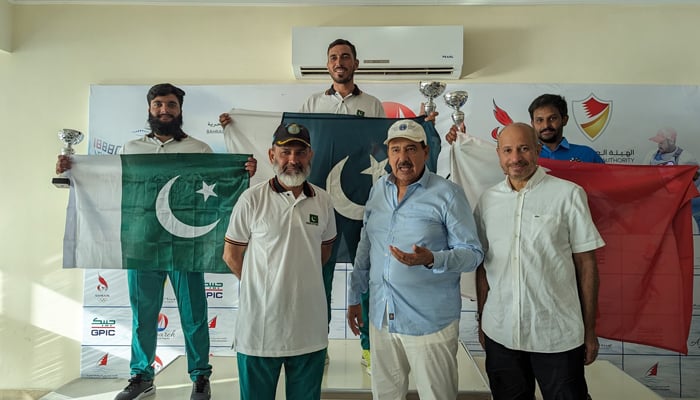 Pakistans Muzamil Hassan clinches Gold medal after a remarkable performance at the 31st Al Bareh Sailing Regatta in Bahrain on June 24, 2025. — X/@faizanlakhani
