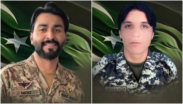 This collage shows Pakistan Armys Major Syed Moiz Abbas Shah (left) and Lance Naik Jibran Ullah, martyred during South Waziristan IBO. — ISPR