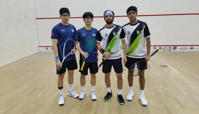 Pakistan advance to Asian Doubles Squash Championship semifinals 1 Pakistan duo of Noor Zaman and Nasir Iqbal reaches semifinal round of the Asian Doubles Squash Championship after beating Korea in Kuching, Malaysia on June 24, 2025. - Instagram/pakistansquashfederation