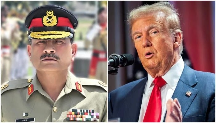 A collage showing Field Marshal Asim Munir (left) and US President Donald Trump. — ISPR/Reuters/File