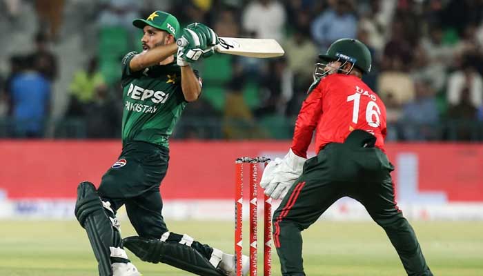 Pakistan to play T20I series against Bangladesh in July 1 Pakistans Mohammad Haris plays a shot during their second T20I against Bangladesh at the Gaddafi Stadium in Lahore on May 30, 2025. — PCB