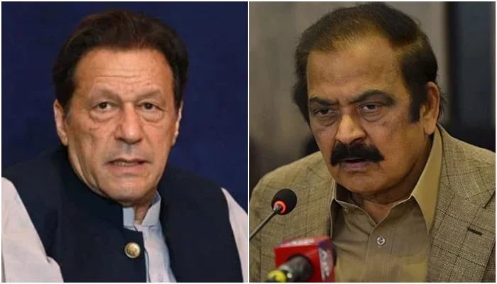 A collage showing PTI founder Imran Khan (left) and Prime Minister’s Adviser on Political Affairs Rana Sanaullah. — AFP/File