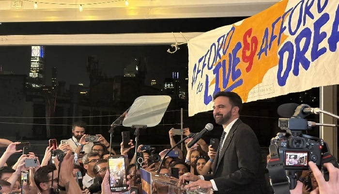 Zohran Mamdani addresses his followers.—X@ZohranKMamdani