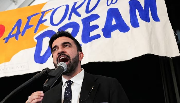 Zohran Mamdani speaks during a watch party for his primary election, which includes his bid to become the Democratic candidate for New York City mayor in the upcoming November 2025 election, in New York City, U.S., June 25, 2025. — Reuters