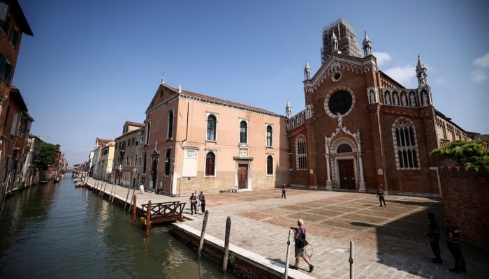 Members of security stand near Madonna dell’Orto church, ahead of the expected wedding of Amazon founder Jeff Bezos and Lauren Sanchez, in Venice, Italy, June 25, 2025. — Reuters
