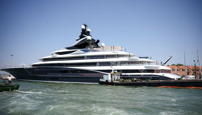 The super yacht Kismet is seen in the lagoon ahead of the expected wedding of Amazon founder Jeff Bezos and Lauren Sanchez, in Venice, Italy, June 24, 2025. — Reuters