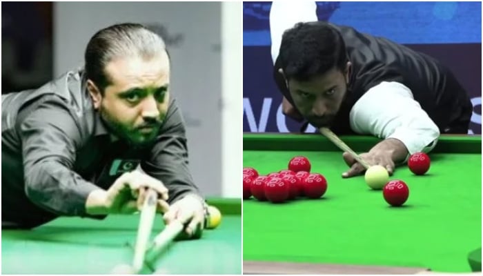 This collage shows Pakistani cueists Awais Munir (left) and Muhammad Asif. — Reporter/File