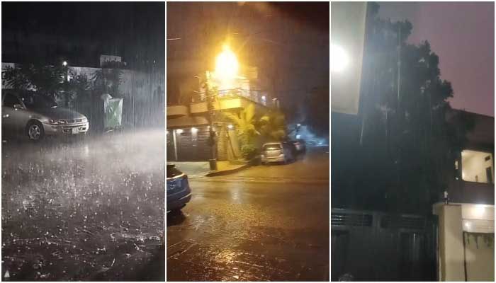 Moderate to heavy rains lashes most parts of Karachi on June 26, 2025. — Facebook/Pak Weather/Geo News