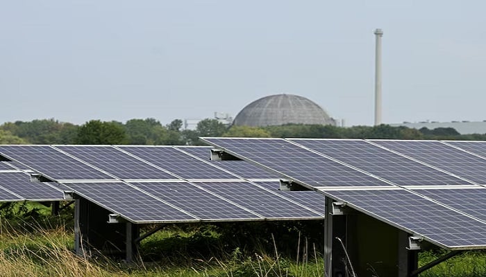 A general view of a solar park in front of the Unterweser Nuclear Power Plant in Stadland, Germany, August 26, 2022. —Reuters