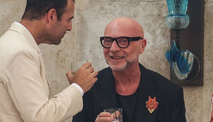 Fashion designer Domenico Dolce reacts at Gritti Palace Hotel, ahead of the anticipated wedding of Amazon founder Jeff Bezos and Lauren Sanchez in Venice, Italy, June 26, 2025. — Reuters