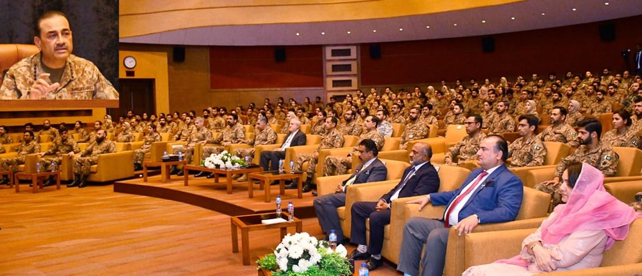Chief of Army Staff, Field Marshal Syed Asim Munir, addresses 52nd CTP of the Civil Services Academy at the Army Auditorium, in a video released on June 27, 2025. — ISPR