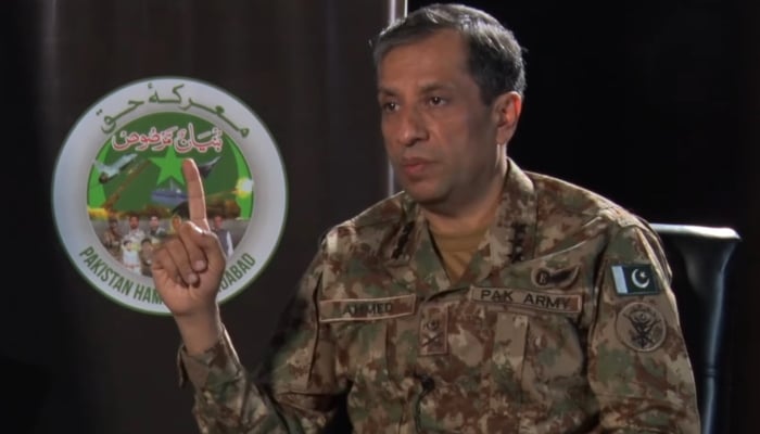 Director General of the Inter-Services Public Relations (ISPR), Lieutenant General Ahmed Sharif Chaudhry speaks to BBC Urdu, Rawalpindi, June 27, 2025. — Screengrab via BBC Urdu