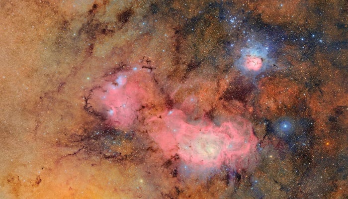 The Trifid and Lagoon Nebulae are seen in an image produced by the Vera C. Rubin Observatory, on Pachon Hill, Coquimbo Region, Chile, June 12, 2025. —