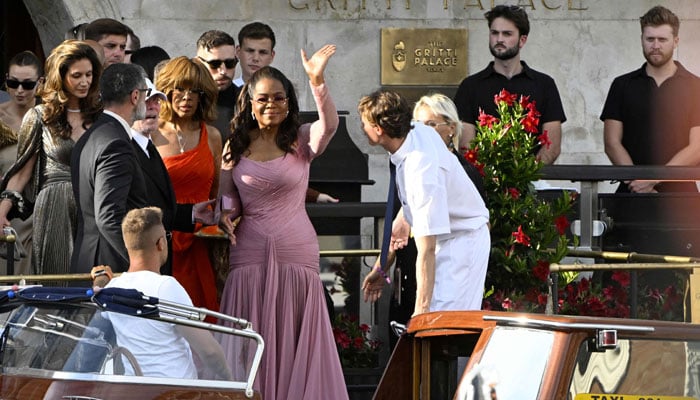 US journalist Gayle King (left), US TV host Oprah Winfrey leave the Gritti Palace Hotel on the wedding day of Amazon founder Jeff Bezos with Lauren Sanchez, in Venice on June 27, 2025. — AFP