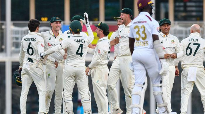 Australia win first Test as West Indies batting order collapses