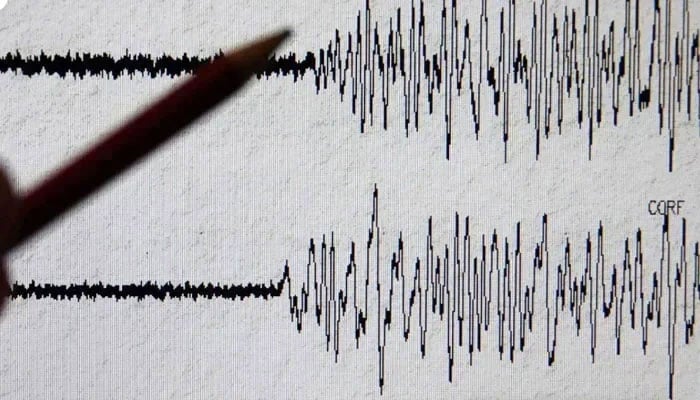 An earthquake measuring scale reading the intensity of an earthquake in this image. — X/@AFP/File